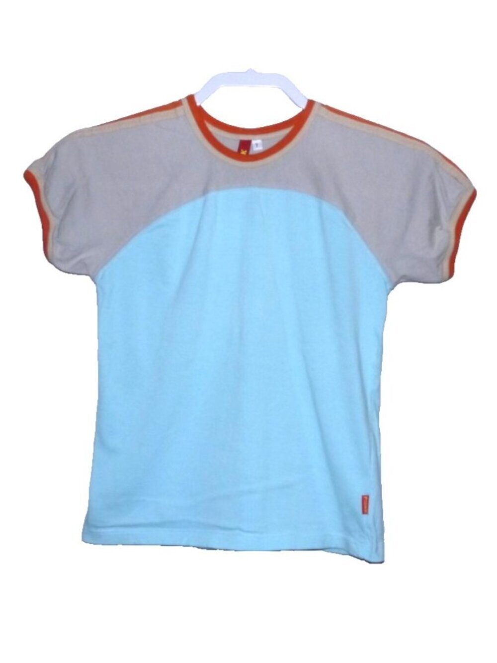 Vintage Sonik blue & tan Kid's T shirt 100% cotton size 7 fits 28" chest